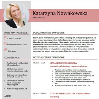 profesjonalne cv dla psychologa